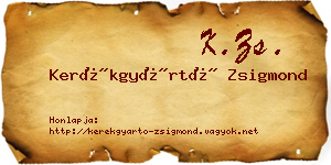 Kerékgyártó Zsigmond névjegykártya