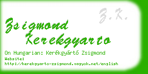 zsigmond kerekgyarto business card