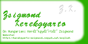 zsigmond kerekgyarto business card
